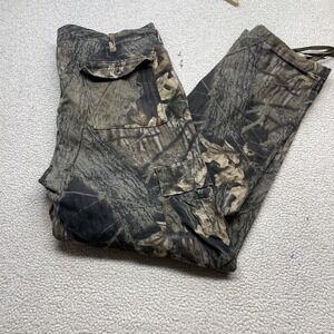 Mossy Oak Cargo Pants Men L Camo Break-Up Infinity Hunting Drawstring Hem